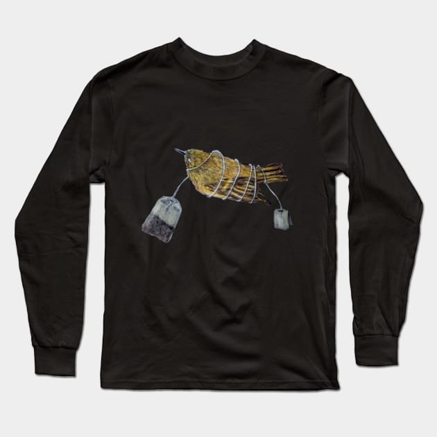 Kinglet Tea Long Sleeve T-Shirt by Animal Surrealism